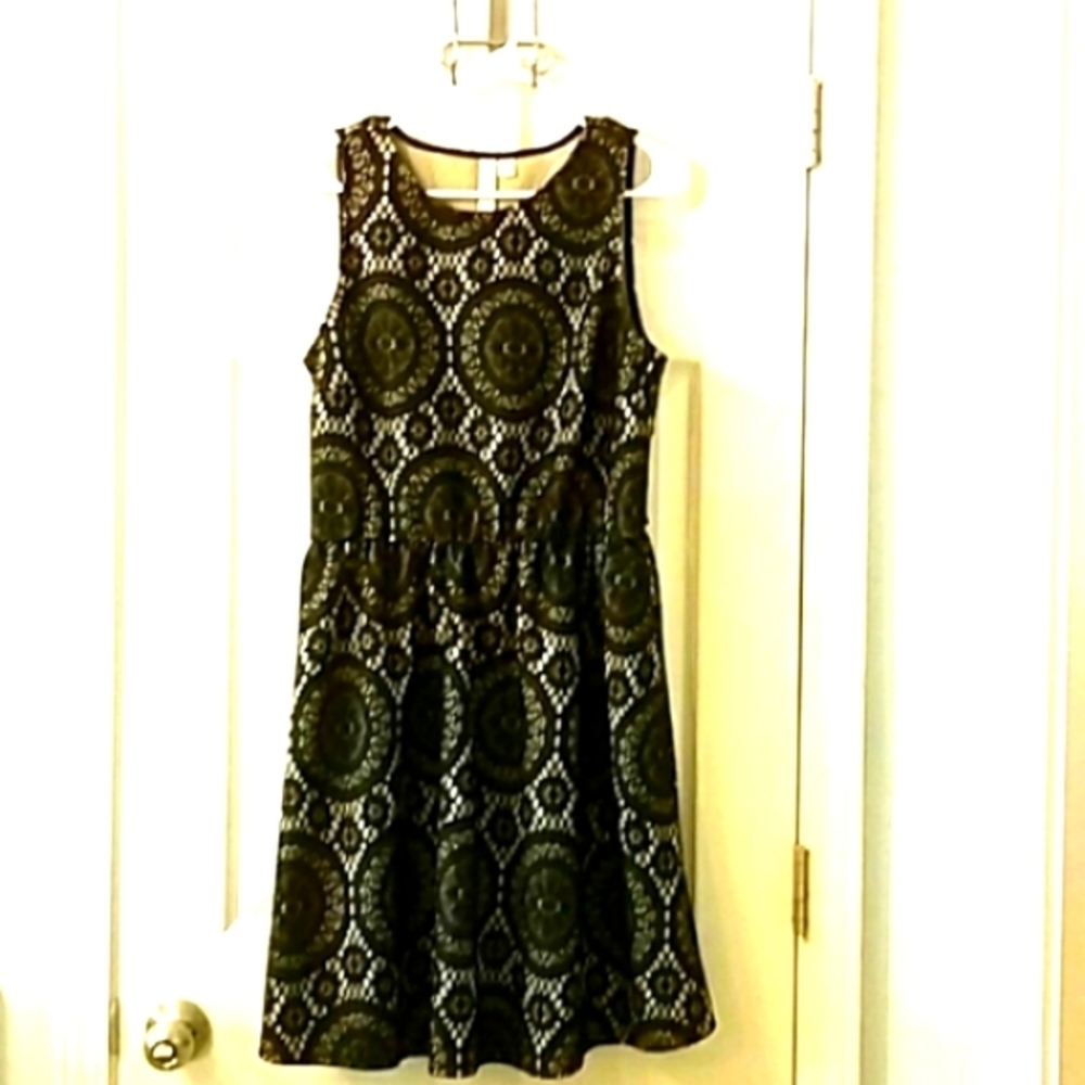 Tacera Black Lace Lined Dress